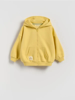 Reserved - Bawełniana bluza oversize - żółty