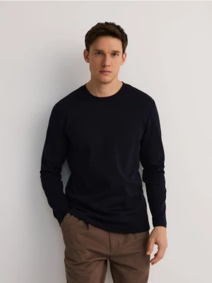 Reserved - Bawełniana bluza regular fit - granatowy