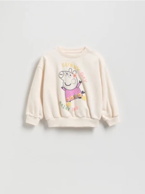 Reserved - Bawełniana bluza Świnka Peppa - złamana biel