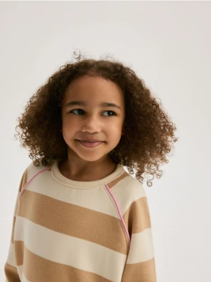 Reserved - Bawełniana bluza w paski - wielobarwny