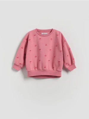 Reserved - Bawełniana bluza we wzór - różowy