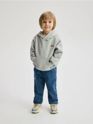 Reserved - Bawełniana bluza z haftem - jasnoszary