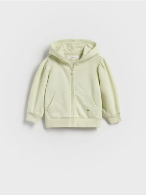 Reserved - Bawełniana bluza z haftem - jasnozielony