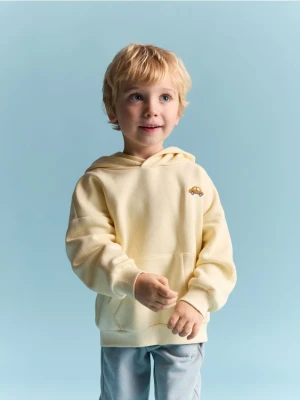 Reserved - Bawełniana bluza z haftem - żółty