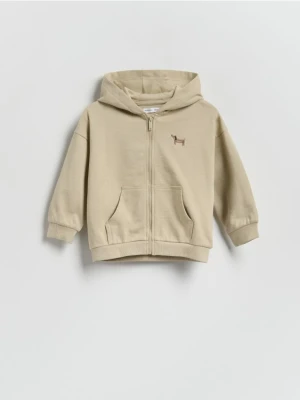 Reserved - Bawełniana bluza z kapturem - beżowy