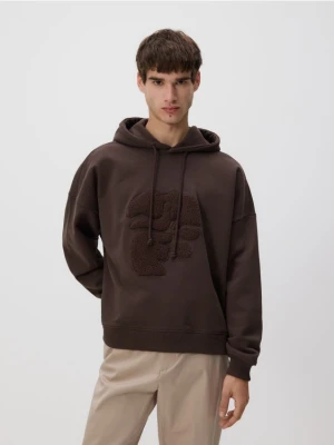 Reserved - Bawełniana bluza z kapturem - brązowy