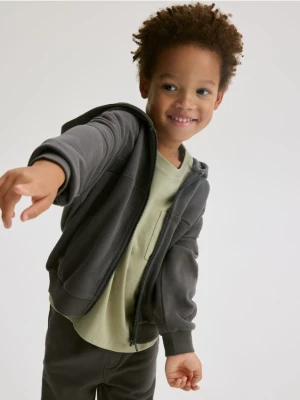 Reserved - Bawełniana bluza z kapturem - ciemnoszary