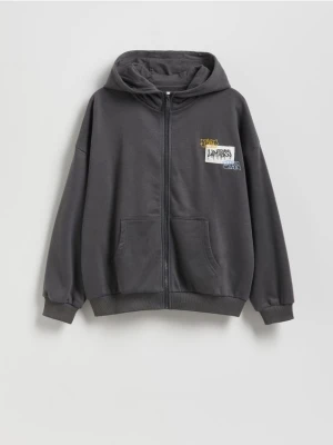 Reserved - Bawełniana bluza z kapturem - ciemnoszary