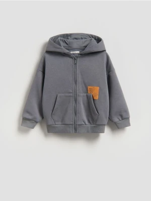 Reserved - Bawełniana bluza z kapturem - ciemnoszary
