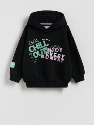 Reserved - Bawełniana bluza z kapturem - czarny
