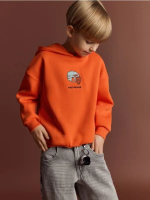 Reserved - Bawełniana bluza z kapturem - czerwony