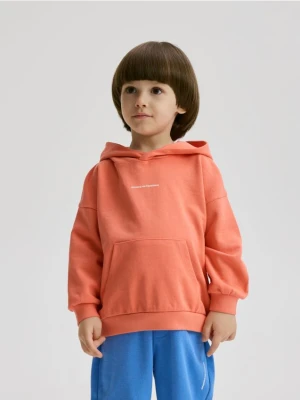 Reserved - Bawełniana bluza z kapturem - czerwony