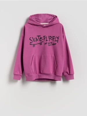 Reserved - Bawełniana bluza z kapturem - fioletowy