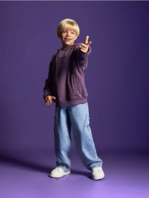 Reserved - Bawełniana bluza z kapturem - fioletowy