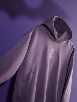 Reserved - Bawełniana bluza z kapturem - fioletowy