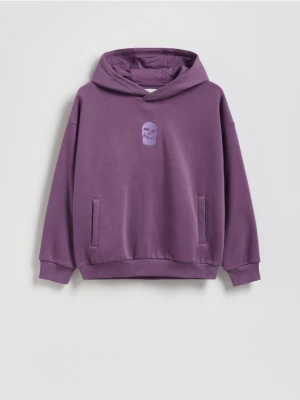 Reserved - Bawełniana bluza z kapturem - fioletowy