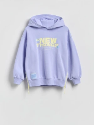 Reserved - Bawełniana bluza z kapturem - jasnoniebieski