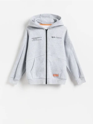 Reserved - Bawełniana bluza z kapturem - jasnoszary