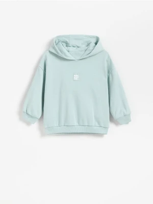 Reserved - Bawełniana bluza z kapturem - jasnozielony