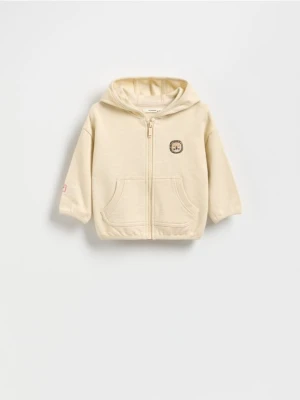 Reserved - Bawełniana bluza z kapturem - kremowy