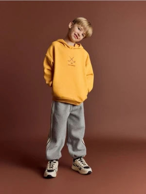 Reserved - Bawełniana bluza z kapturem - kremowy