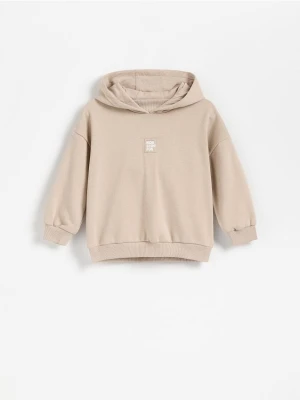 Reserved - Bawełniana bluza z kapturem - kremowy