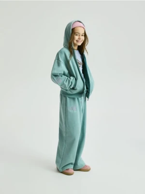 Reserved - Bawełniana bluza z kapturem - miętowy