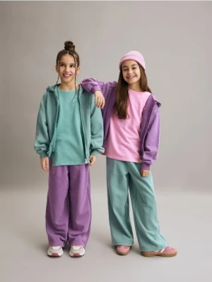 Reserved - Bawełniana bluza z kapturem - miętowy