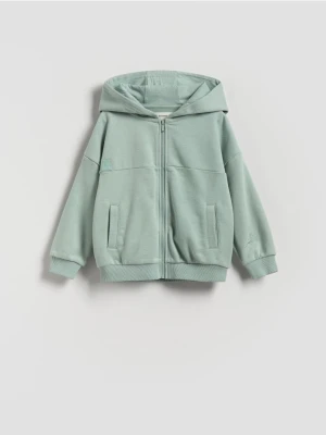 Reserved - Bawełniana bluza z kapturem - niebieski