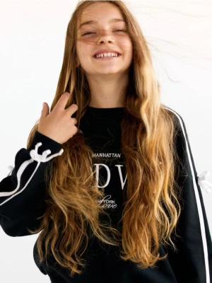 Reserved - Bawełniana bluza z kokardkami - czarny