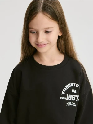 Reserved - Bawełniana bluza z nadrukiem - czarny