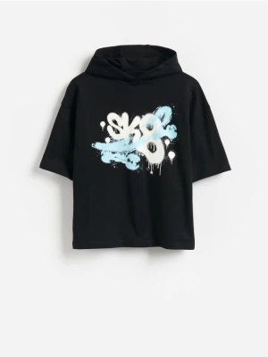 Reserved - Bawełniana bluza z nadrukiem - czarny