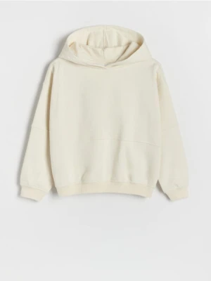 Reserved - Bawełniana bluza z przeszyciami - beżowy