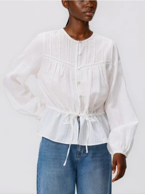 Reserved - Bawełniana bluzka - biały