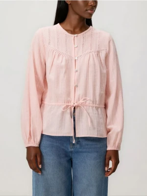 Reserved - Bawełniana bluzka - brzoskwiniowy