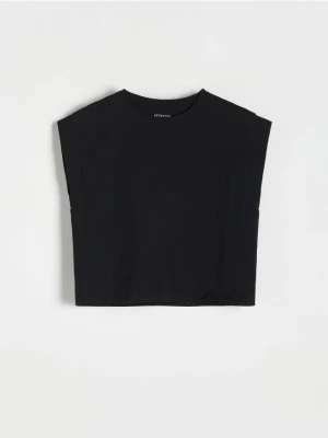 Reserved - Bawełniana bluzka - czarny