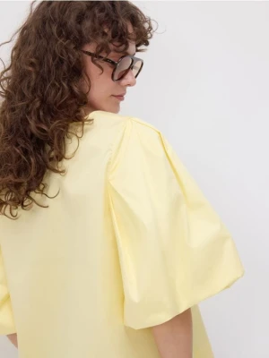 Reserved - Bawełniana bluzka - jasnożółty