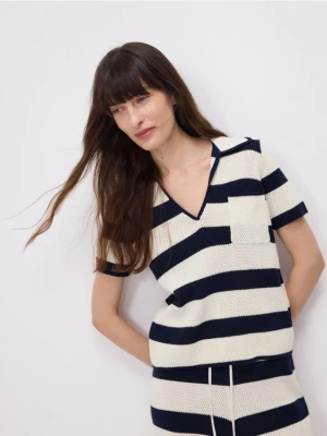 Reserved - Bawełniana bluzka polo - wielobarwny