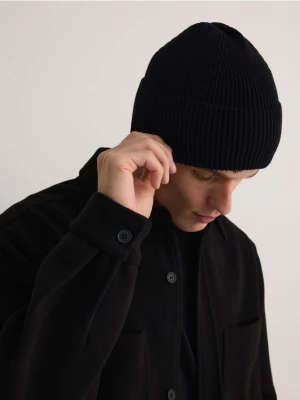 Reserved - Bawełniana czapka beanie - czarny
