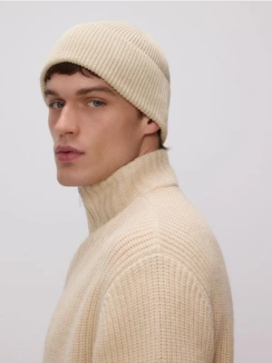 Reserved - Bawełniana czapka beanie - kremowy