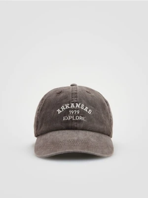 Reserved - Bawełniana czapka z daszkiem - ciemnoszary