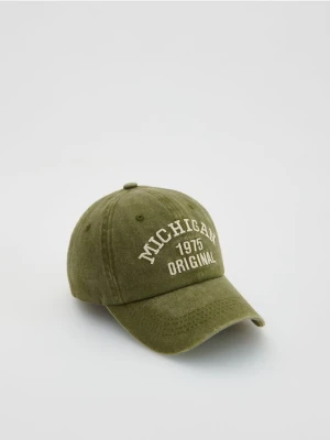 Reserved - Bawełniana czapka z daszkiem - ciemnozielony