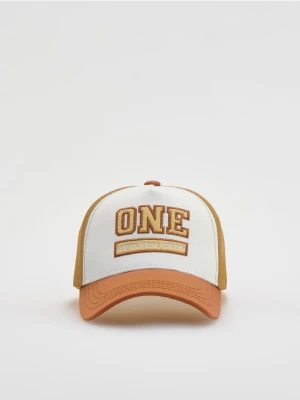 Reserved - Bawełniana czapka z daszkiem - jasnopomarańczowy