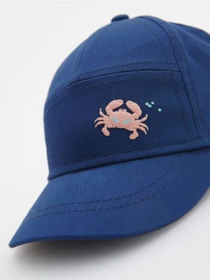 Reserved - Bawełniana czapka z daszkiem - niebieski
