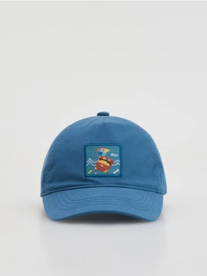 Reserved - Bawełniana czapka z daszkiem - niebieski
