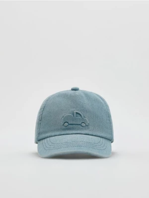 Reserved - Bawełniana czapka z daszkiem - niebieski