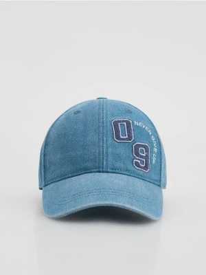 Reserved - Bawełniana czapka z daszkiem - niebieski