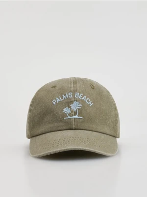 Reserved - Bawełniana czapka z daszkiem - oliwkowy