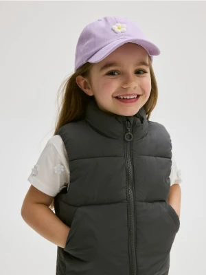 Reserved - Bawełniana czapka z daszkiem z aplikacją - lawendowy