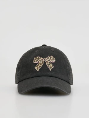 Reserved - Bawełniana czapka z kokardką - czarny